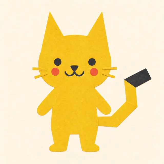 Derselbe gezeichnete Pikachu, diesmal mit schwarzer Spitze am Blitzschwanz.