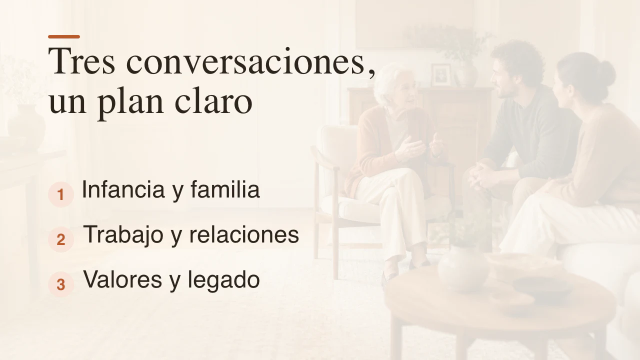 Un plan de tres conversaciones para recorrer la infancia, el camino vital y los valores