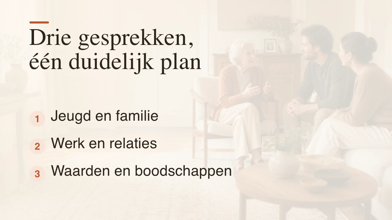 Plan met drie gesprekken voor een familie-interview